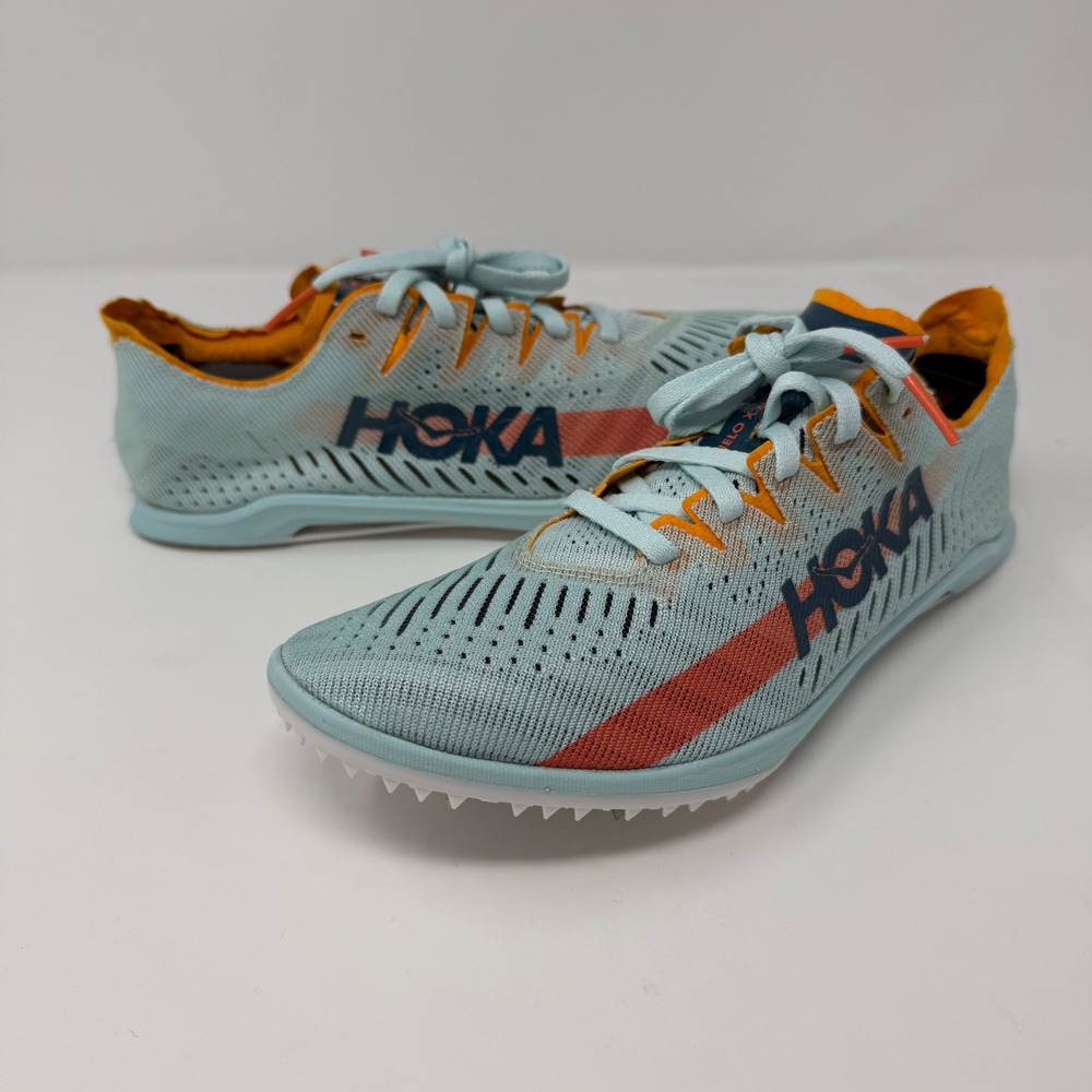 Hoka Cielo X MD Shoes Size 8.5 Track Spike Blue Glass Yellow Colorway Women's